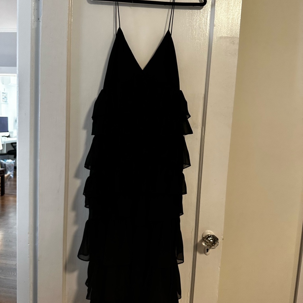 NWOT Zara Black Tiered Sundress with Spaghetti Straps for Cocktail